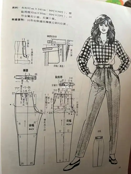 服装裁剪图12复古萝卜裤