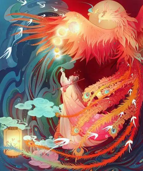 古风插画凤凰