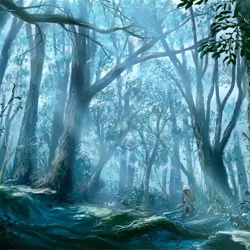 动漫树林图片 临摹