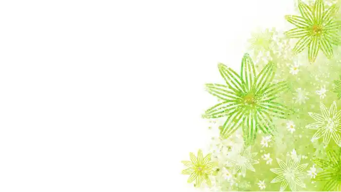 唯美卡通绿色花朵图案ppt背景