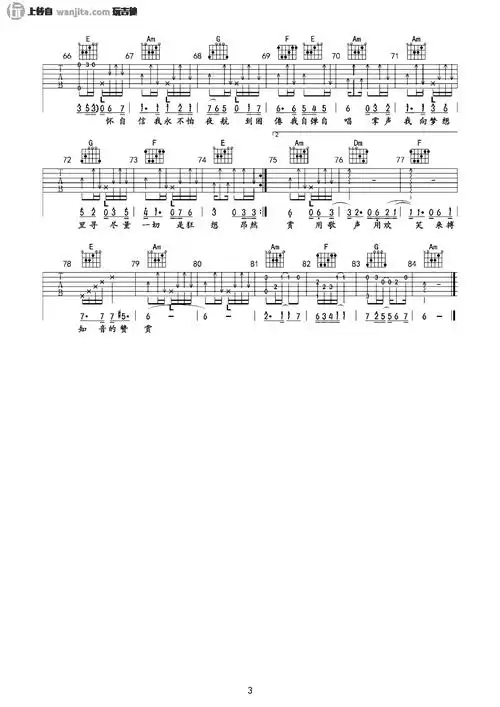 谁能明白我吉他谱_林子祥_c调原版六线谱_吉他弹唱演示