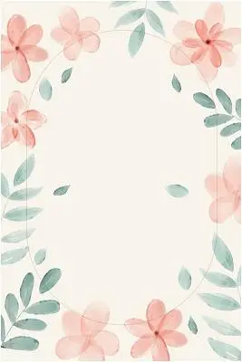 小清新水墨手绘花朵花卉树叶婚庆婚礼邀请函海报背景