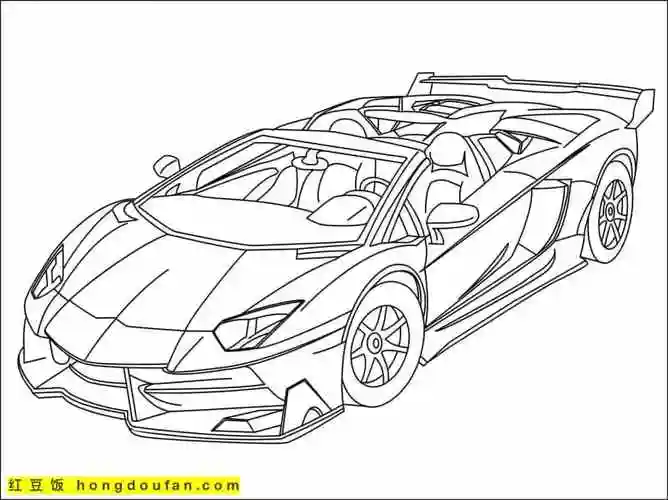 15张速度最快的赛车一级方程式赛车卡通涂色图片-红豆饭小学生简笔画