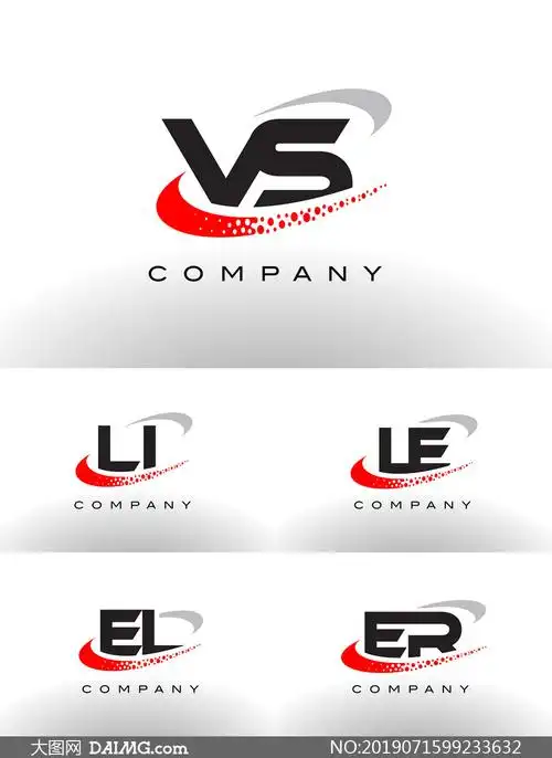 字母组合创意标志设计矢量素材集v09