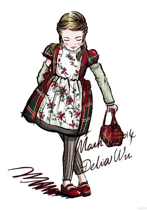 粗眉艺的mini时光~原创童装手绘效果图时尚插画 - 服装画/服装设计