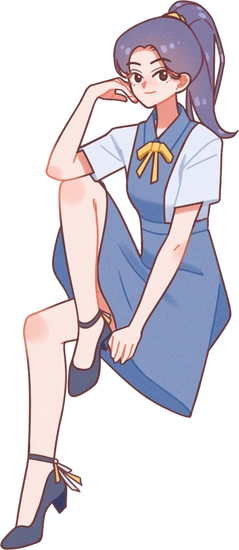 明星idol漫画人物-坐姿女孩