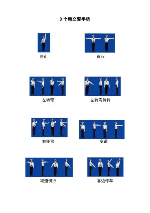 科目一考试8个新交警手势