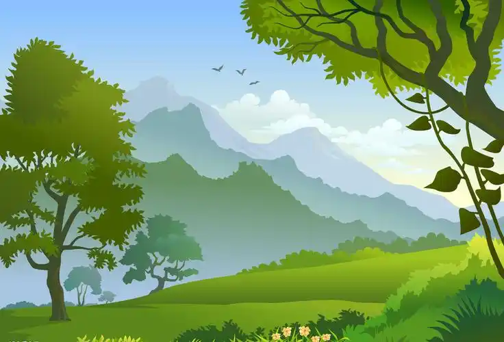 卡通森林场景唯美