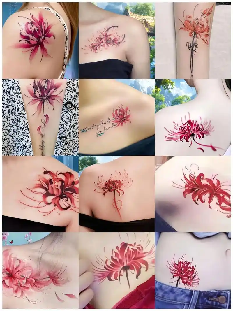 曼珠沙华彼岸花 #有一种花叫彼岸花 #个性纹身图案 #疤痕遮盖