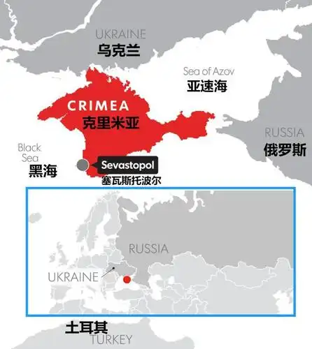 图注:克里米亚半岛的位置,图片来自网络