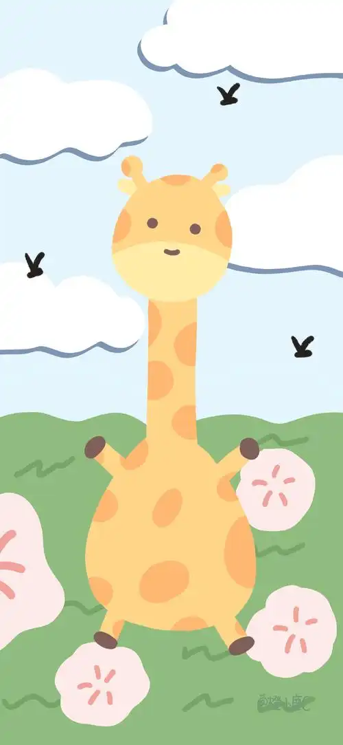 cr:@橙小鹿c插画 素材 ins 韩系 可爱 简约 手绘 动漫 锁屏 屏保 卡通