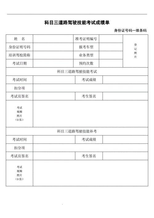 科目一考试成绩单 - jsp测试页.doc