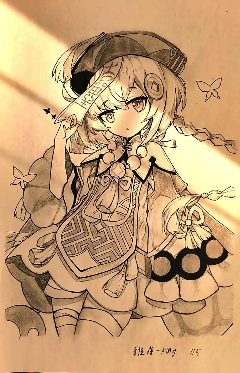 临摹 #原神 #手绘#七七#日常 - 抖音