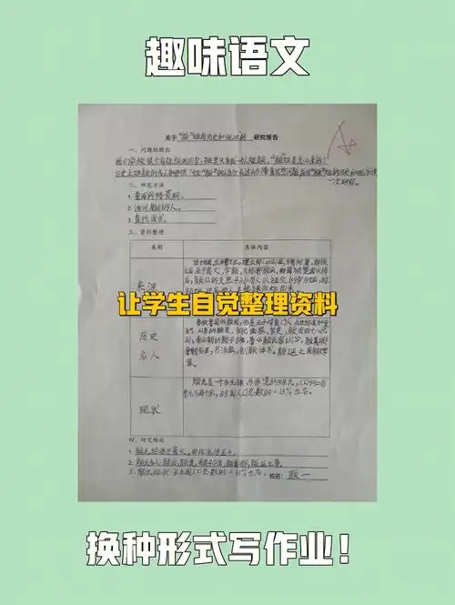 创意语文作业培养学生自主查资料习惯