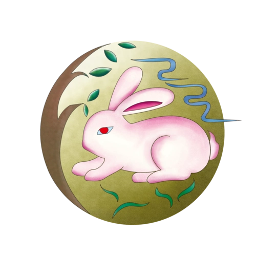 可爱卡通彩色卡通漂浮小白兔