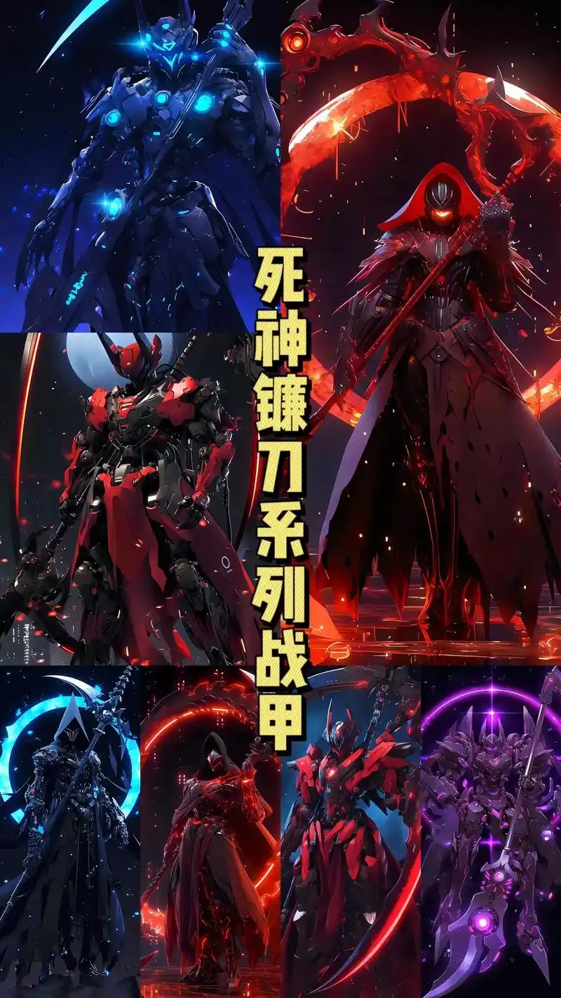 自创镰刀死神系列战甲,死神可召唤献祭技能,附加流血效果,想要