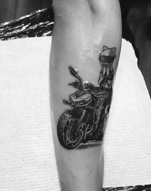 摩托 川崎z1000纹身图片_手臂手部欧美写实点刺纹身图案