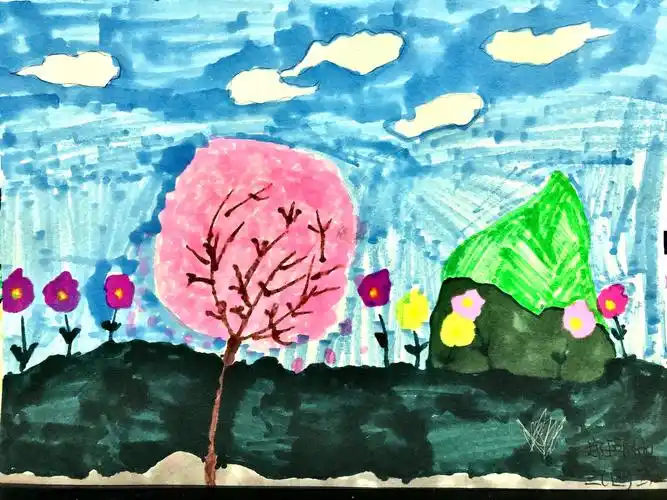 "我们眼里的春天"二七区嵩山路学校三年级4班5班主题作品展