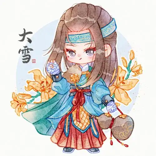 二十四节气拟人插画大雪