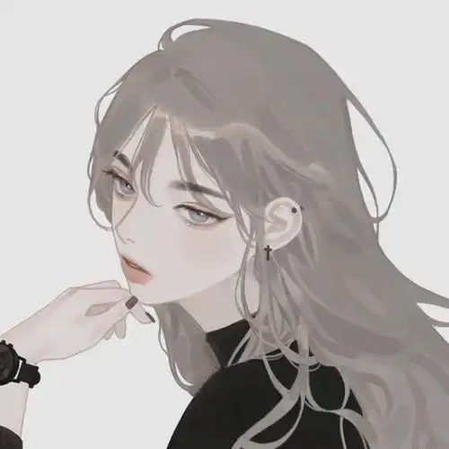 女生卡通侧面头像霸气高冷 - 可爱情侣头像!