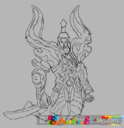 找一下王者荣耀里的后羿简笔画