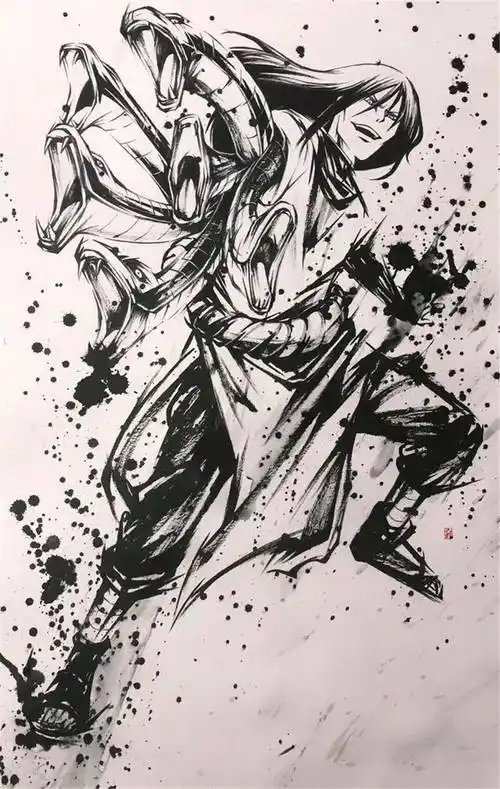 火影当忍者们遇上中国风水墨画风带土鼬很帅雏田小南美如画