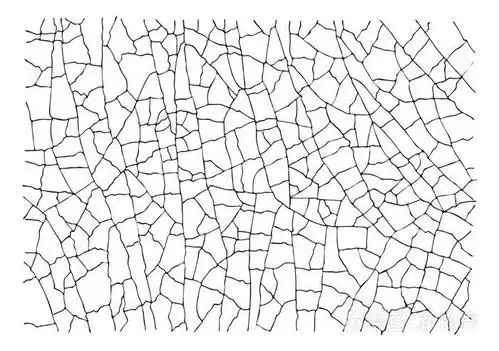 自然开裂纹理图案隔离在白色背景上.古旧风格的矢量插图