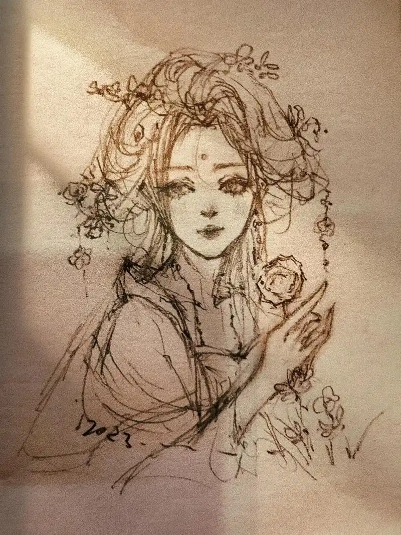 眉眼入画#手绘 #古风插画#铅笔稿 #图文伙伴计划 - 抖音