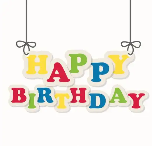 生日快乐艺术字挂饰矢量素材