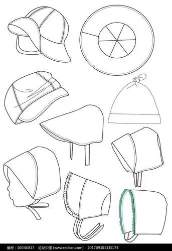 儿童帽婴儿帽手稿矢量图