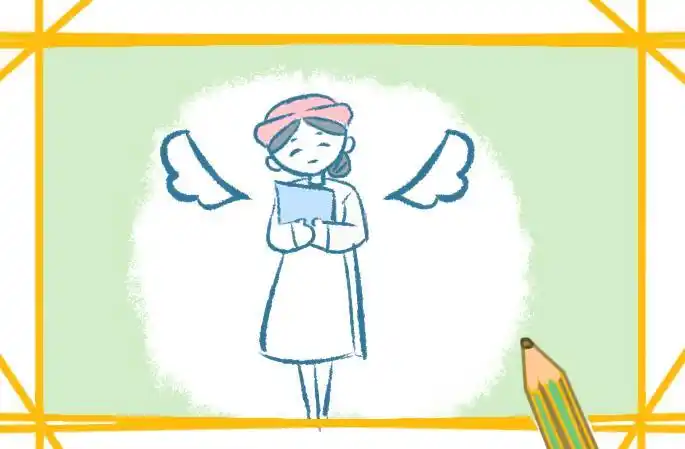 抗疫的白衣天使简笔画图片教程步骤白衣天使简笔画儿童美术教程