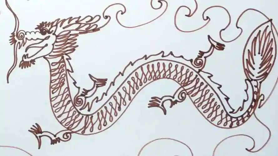 教你一笔画龙,你没看错,真的是一笔画成的!