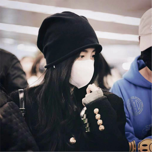 鞠婧祎羊绒堆堆帽女秋冬显脸小素颜纯色毛线冷帽卷边针织网红帽子