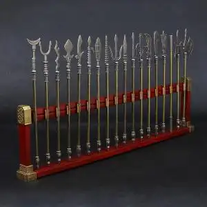 古代三国冷武器儿童玩具刀剑长枪戟斧十八般兵器全套摆件金属模型
