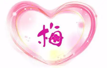 带梅字的心形图片