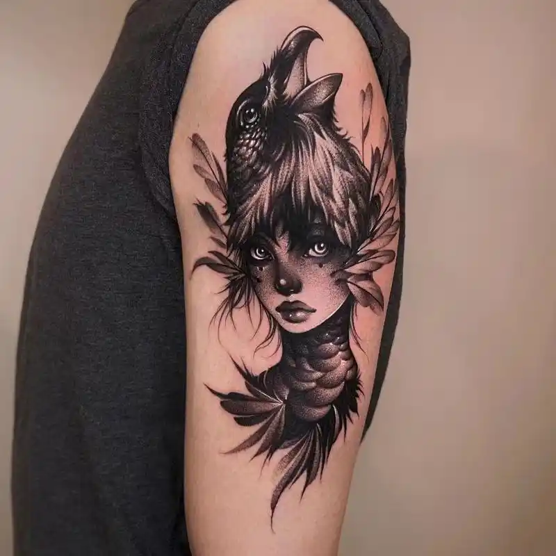 乌鸦纹身|这8个纹身位置超适合暗黑纹身