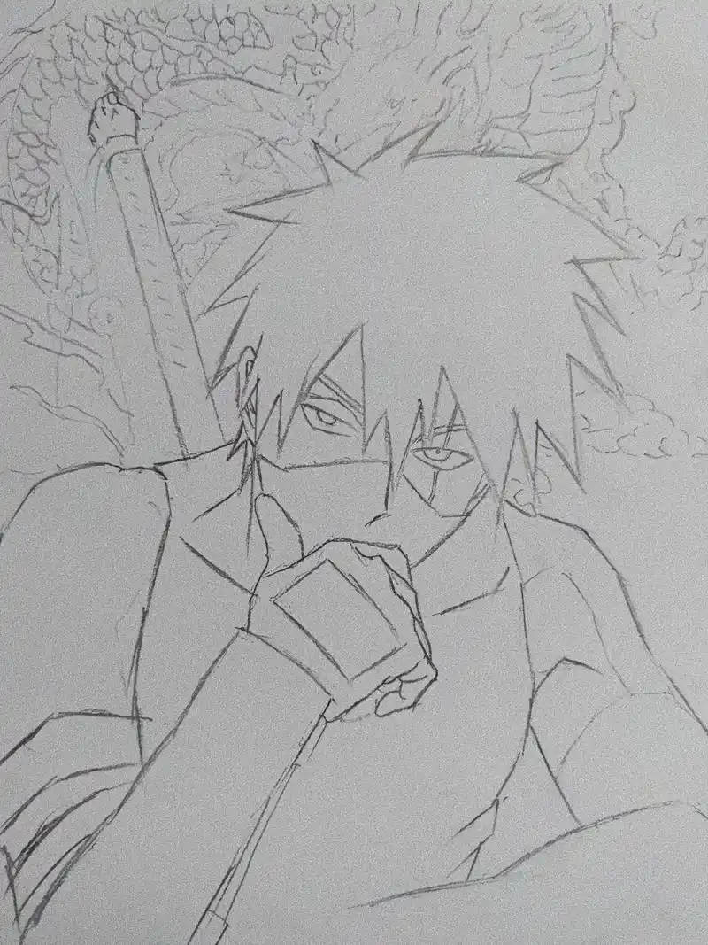 手绘 #画画 #画渣日常 #绘画过程 #火影忍者 #卡卡西