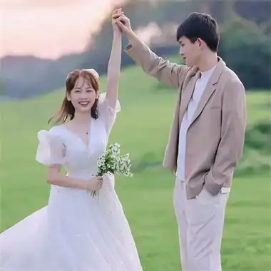 婚纱情头图片一对两张婚纱照情侣头像唯美