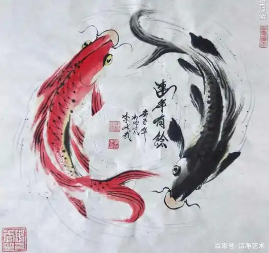 李术武老师作品八卦《连年有余》图