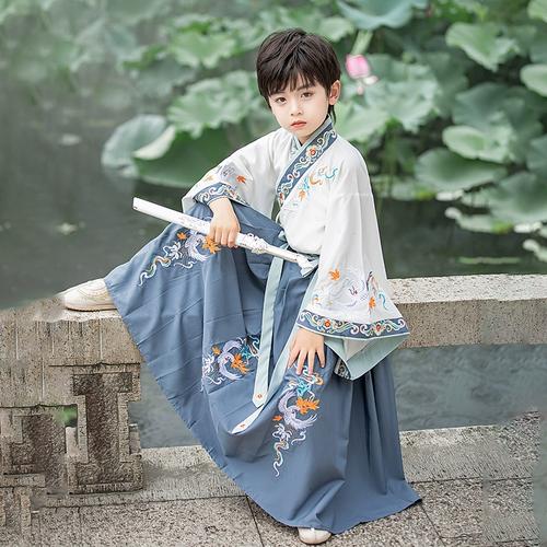 男童汉服新夏季薄款男孩古装原创高级中国风儿童唐装公子超仙帅气