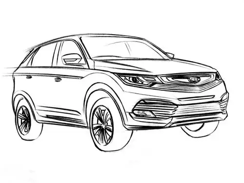 吉利全新suv效果图源自沃尔沃cma平台