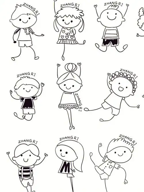 简笔画可爱小男孩手帐素材手绘蛋糕