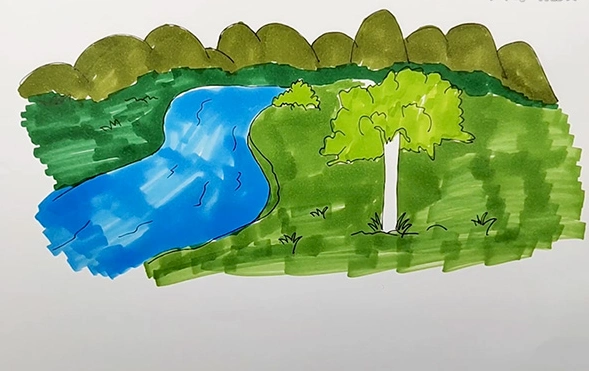 大自然风景简笔画怎么画大自然风景的简笔画步骤图解教程