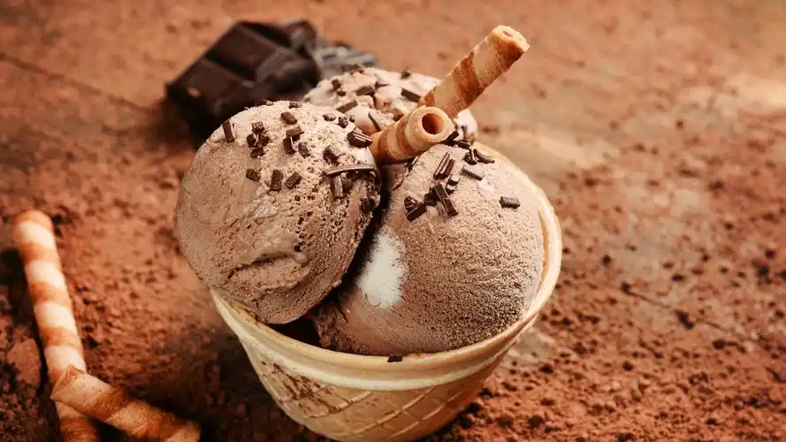 巧克力冰淇淋夏季甜点4k