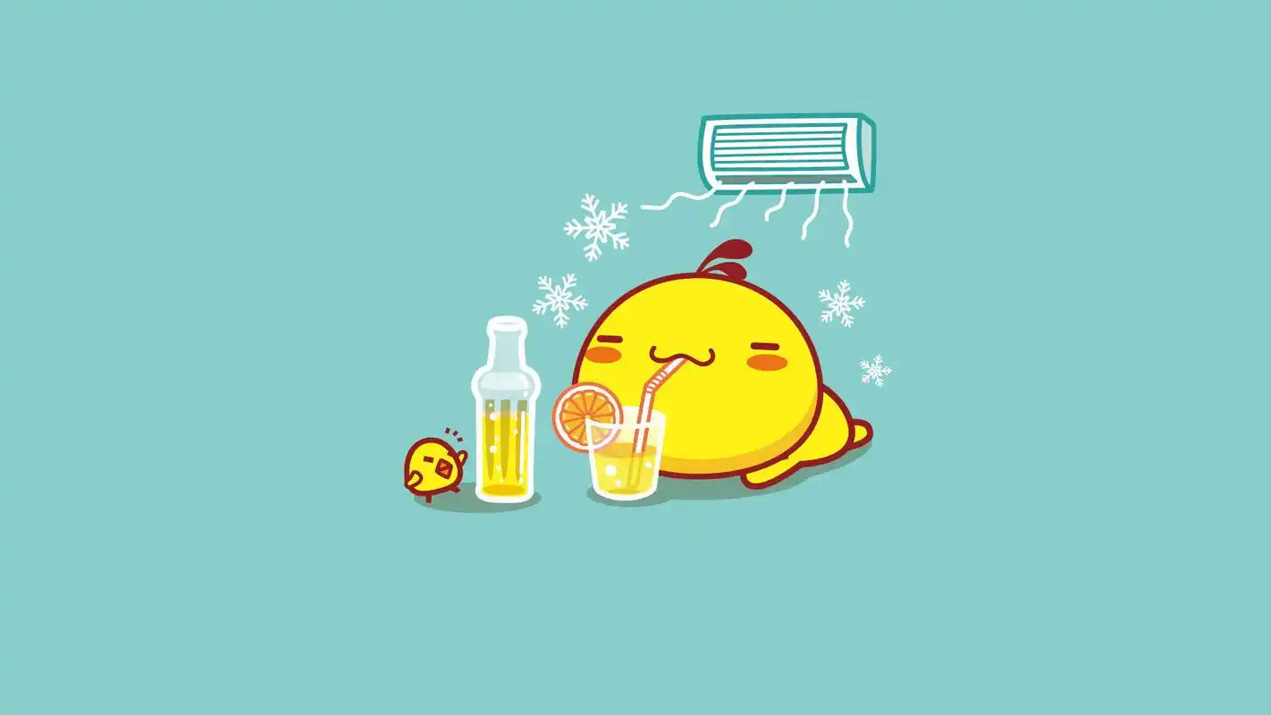 油爆叽丁清凉夏日可爱卡通高清桌面壁纸