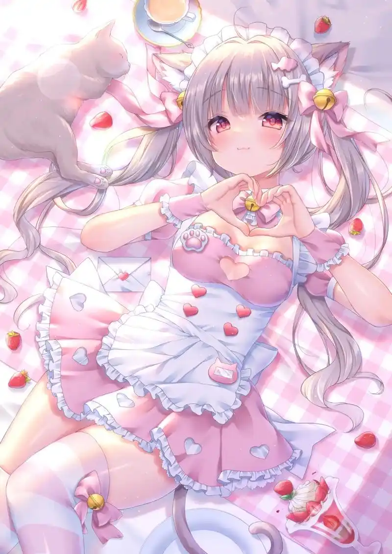 兽耳 #猫耳 #兽耳娘 #猫耳娘 #二次元壁纸  心有猛虎 嗷呜嗷呜