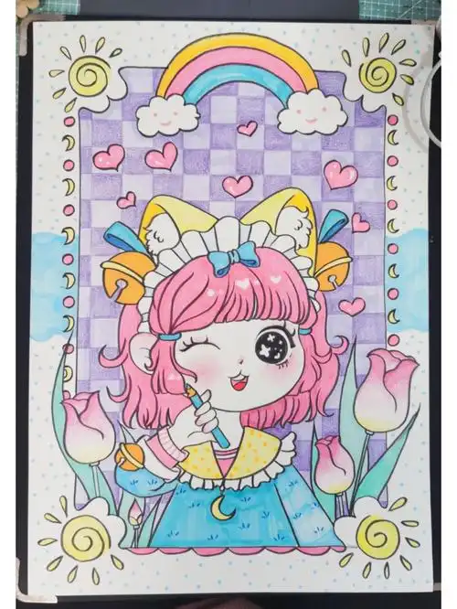 糖里有豆豆呢参考作品在这里哦@#画画#四级考试#动漫#考试#四级#绘画