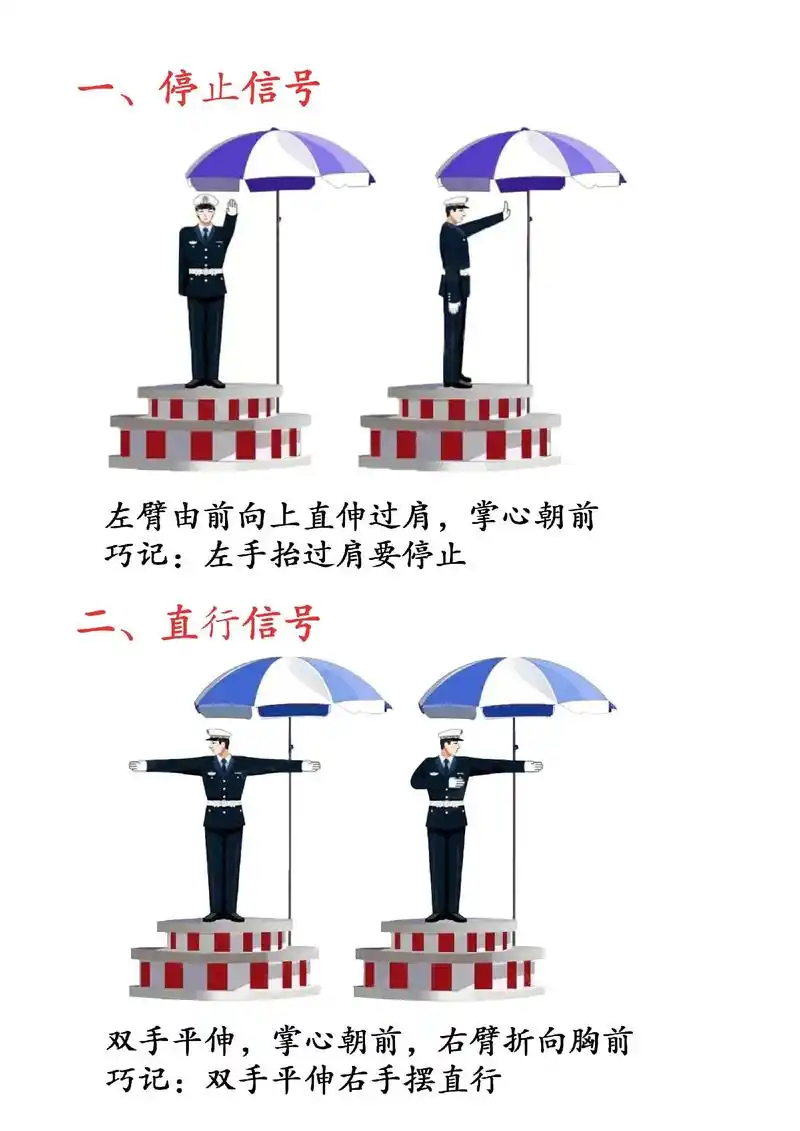 科目一交警手势密码图92.#图文伙伴计划 #考驾照 #驾校学 - 抖音