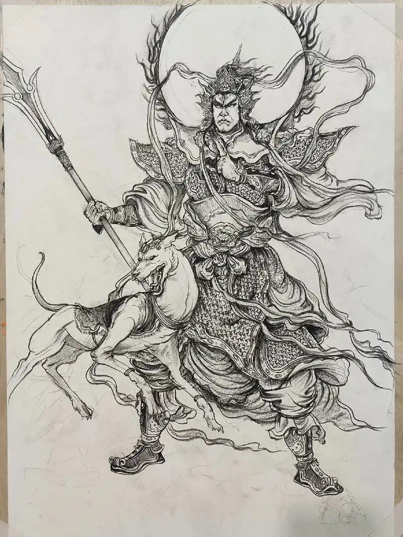 二郎显圣真君@坚果墙 #画画 #封神第一部 #杨戬 #二郎神 - 抖音