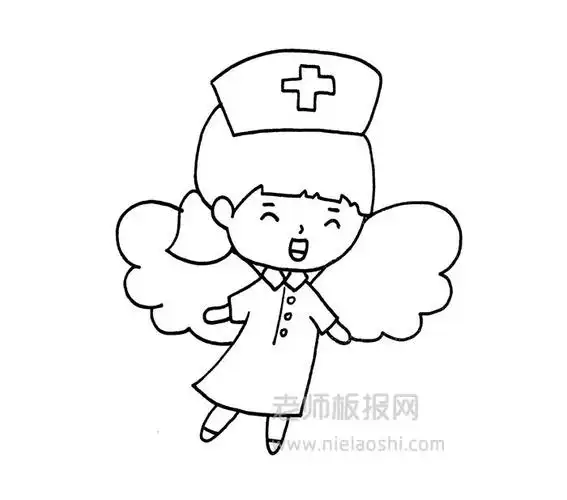 白衣天使简笔画步骤